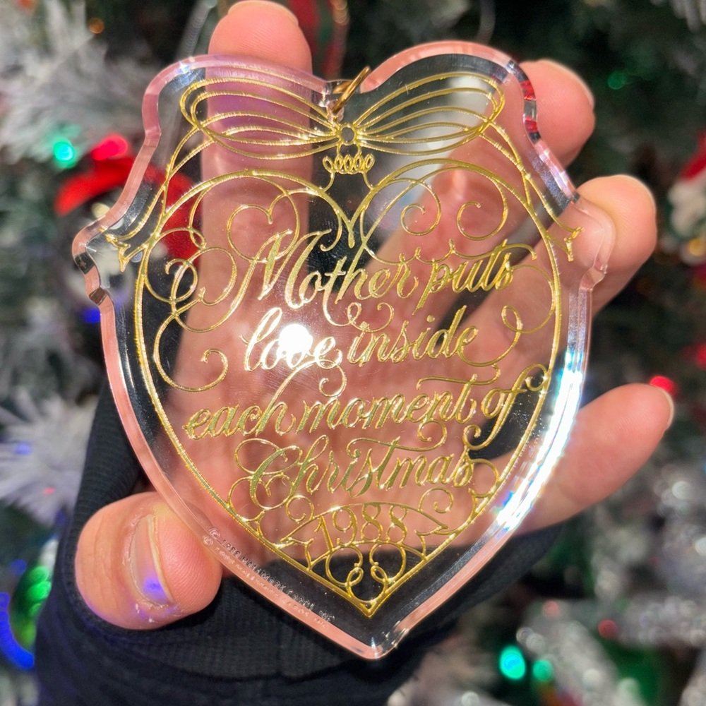 Rare 1988 Hallmark “Mother” Glass Ornament Estate-Kept, Made in USA Christmas